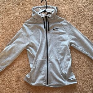 Grey Nike Zip-Up Hoodie sz L